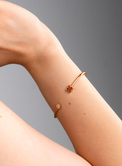 Brățară Lumière Rosée din Aur Roz 14K și Diamant Natural 0.30 Ct