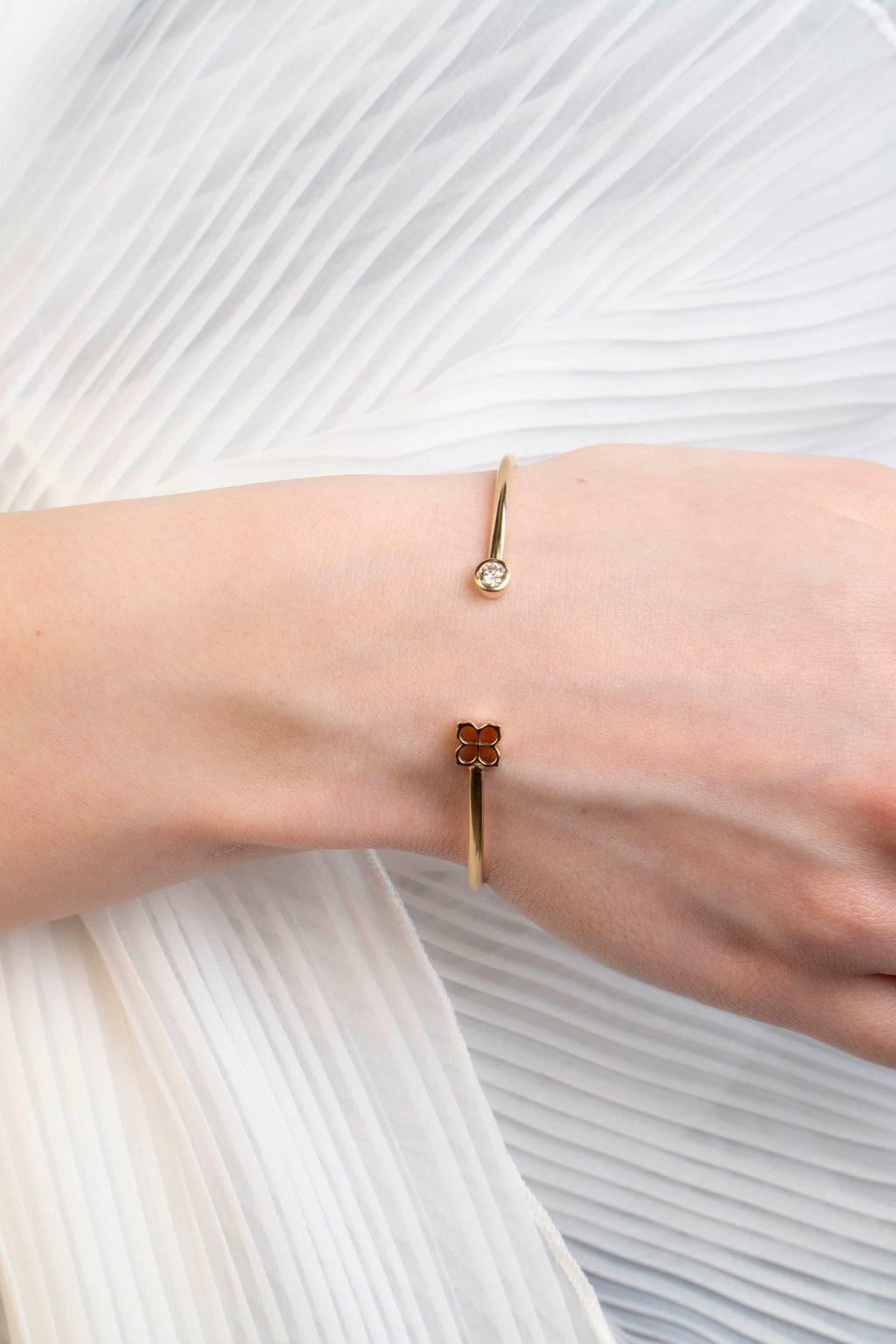 Brățară Lumière Solaire din Aur Galben 14K și Diamant Natural 0.30 Ct