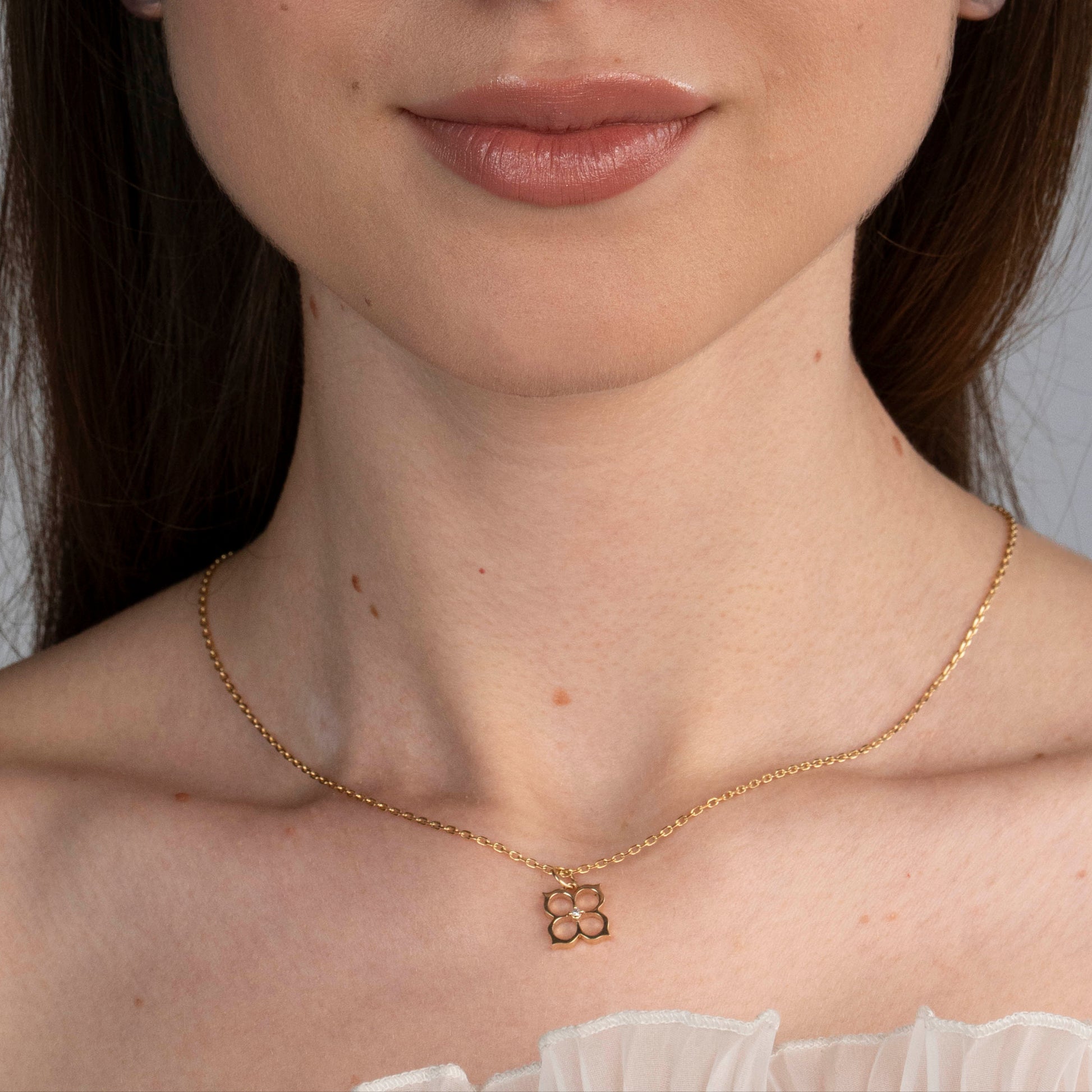 Lant Meliem Signature din aur 14K cu diamant natural