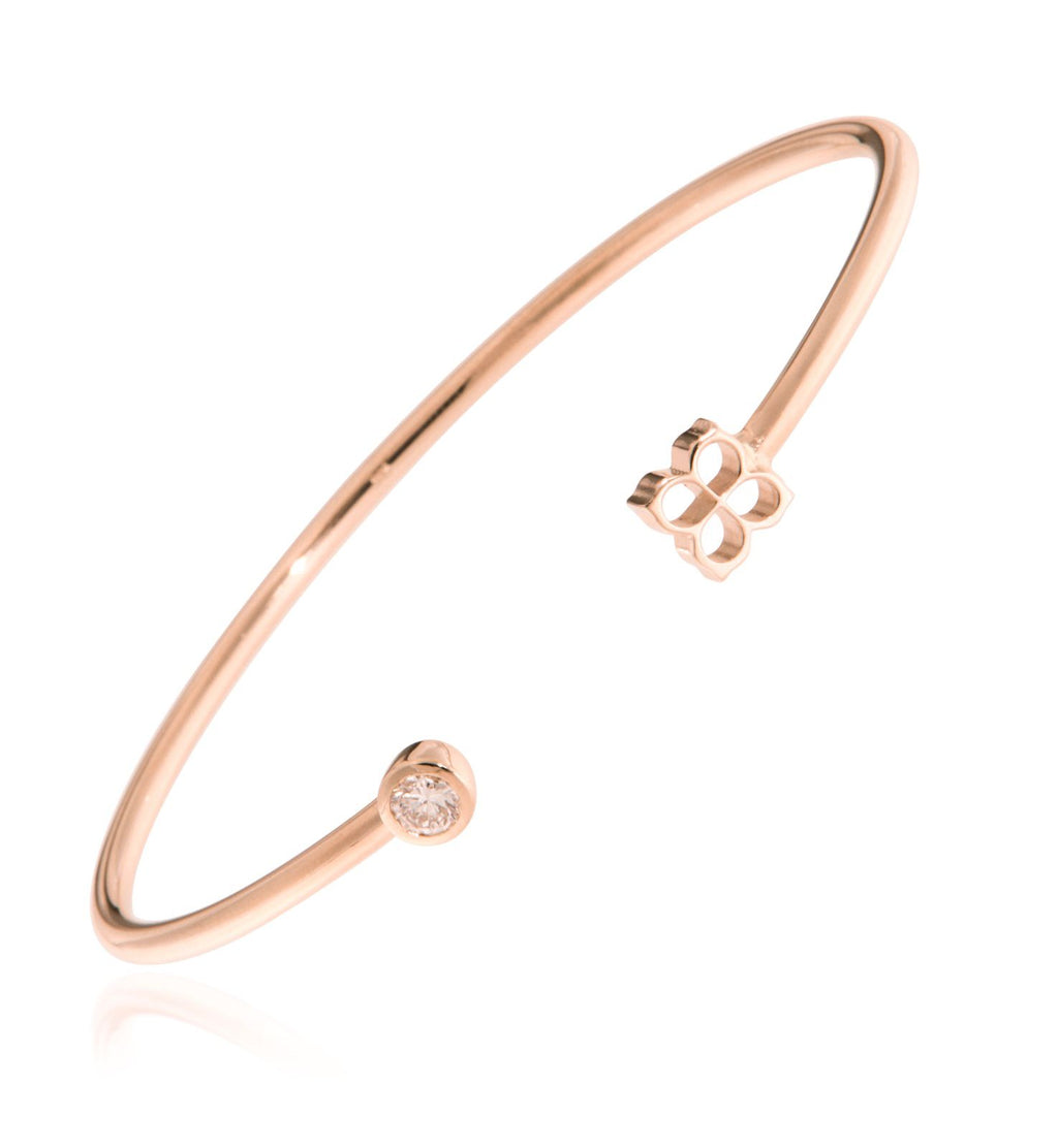 Brățară Lumière Rosée din Aur Roz 14K și Diamant Natural 0.30 Ct