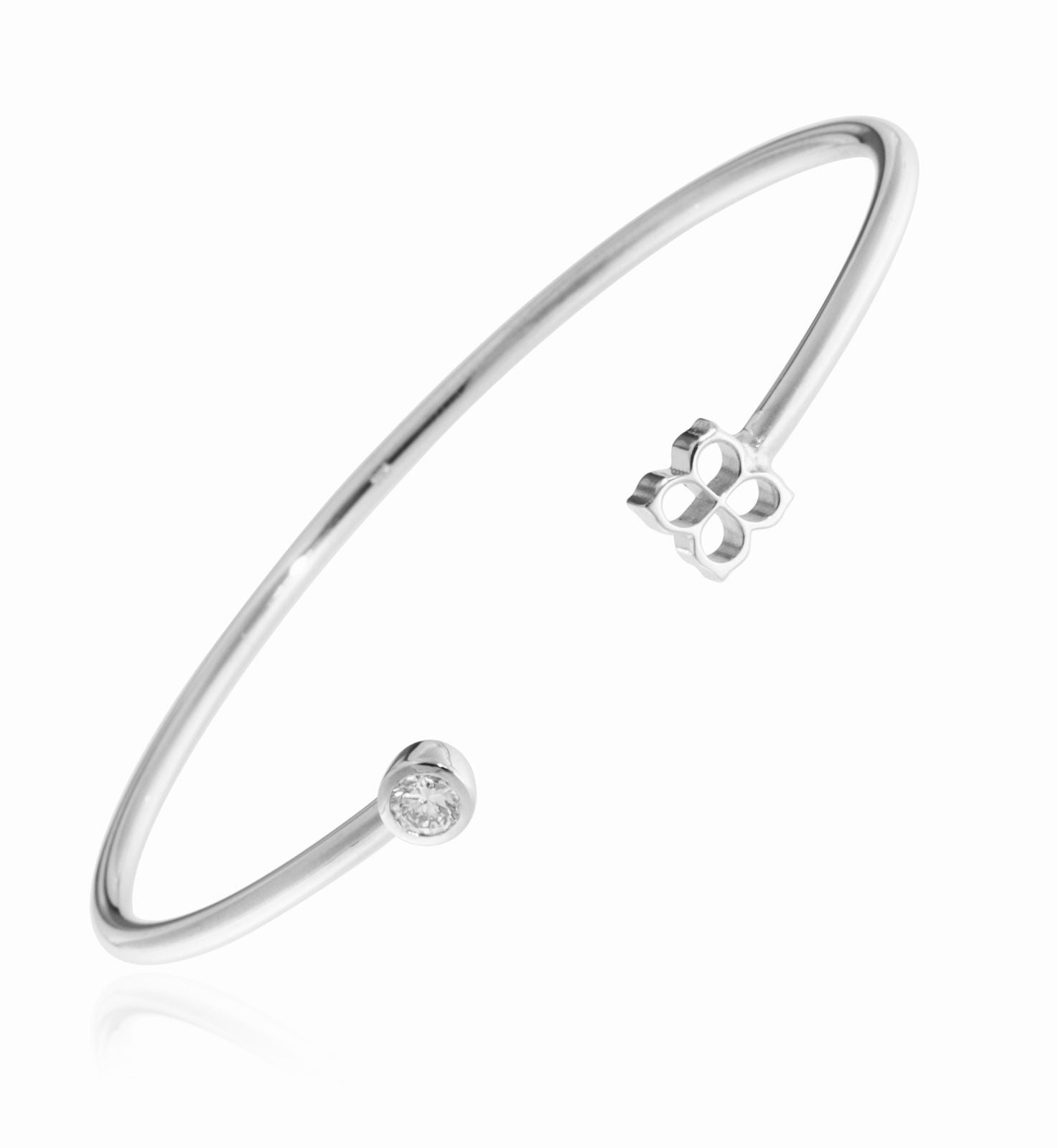 Brățară Lumière Blanche din Aur alb 14K și diamant natural 0.30 Ct