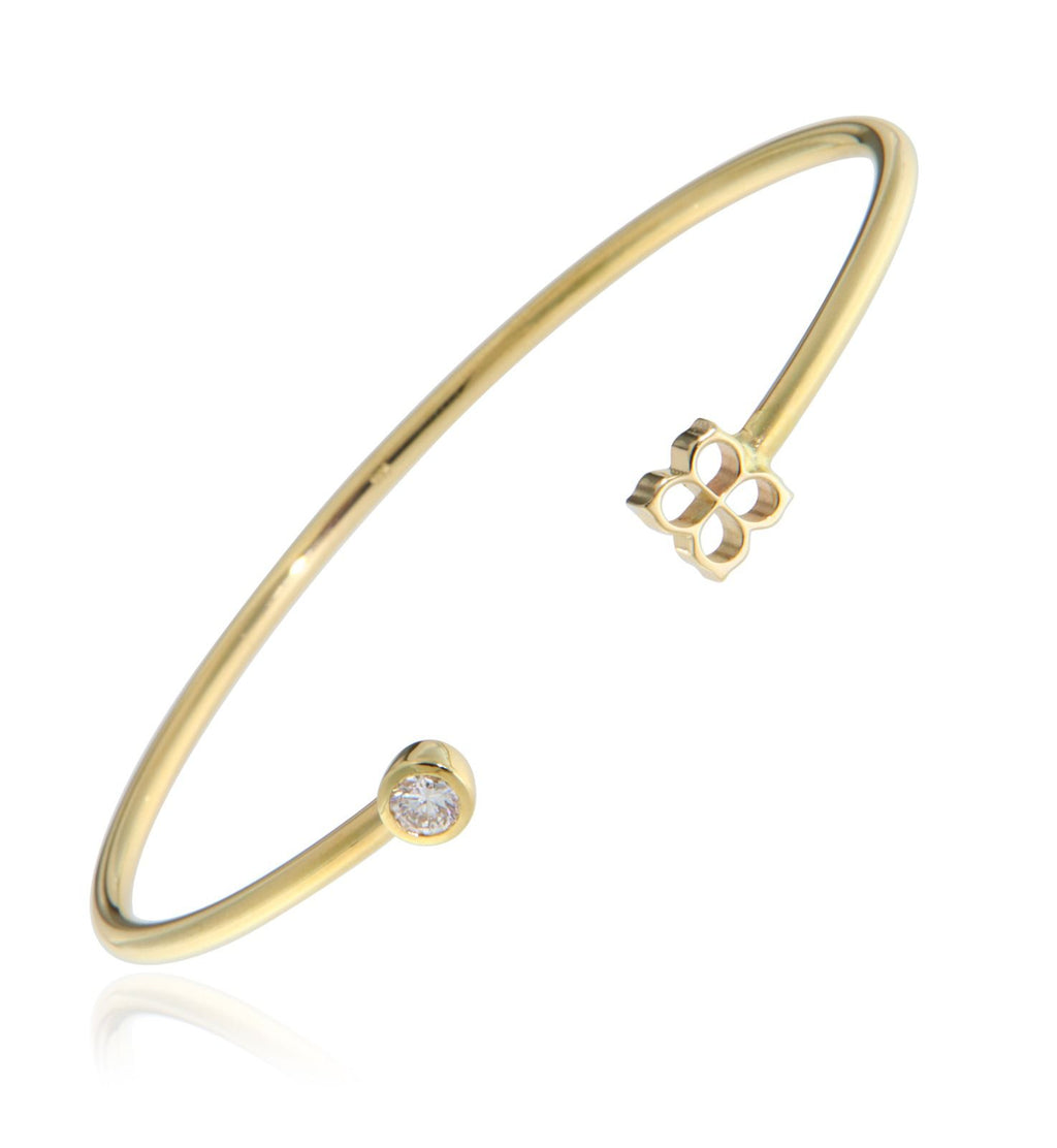 Brățară Lumière Solaire din Aur Galben 14K și Diamant Natural 0.30 Ct